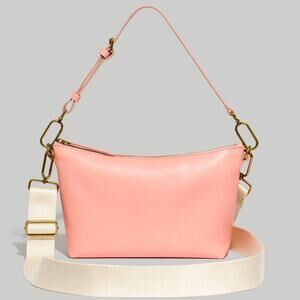 Madewell The Leather Carabiner Crossbody Sling Bag Purse Dried Blossom Pink NEW